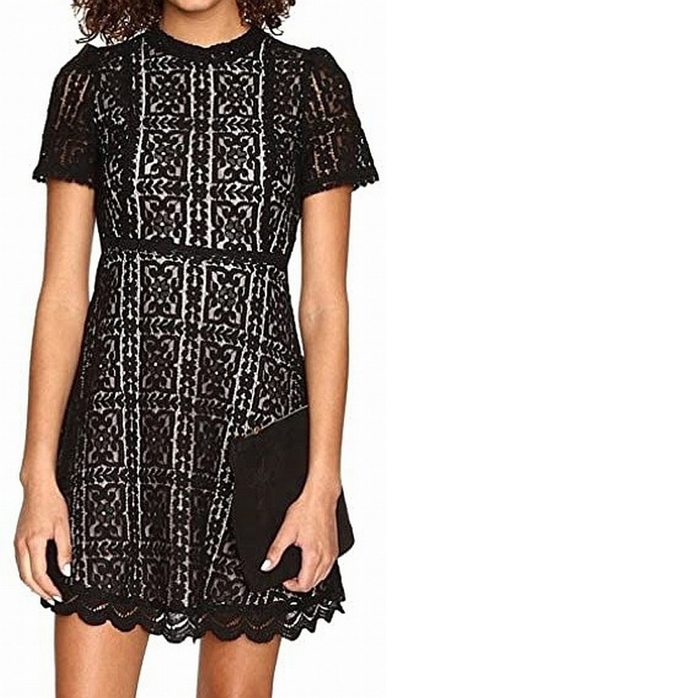 BB Dakota Women's Dress Black Size 8 Adelina Floral Laced Fit & Flare